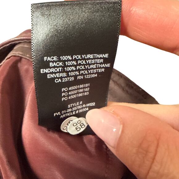 NWT Aritzia Babaton Command Cropped Trouser Vegan Leather Rich Maroon Size 00 - Picture 9 of 11